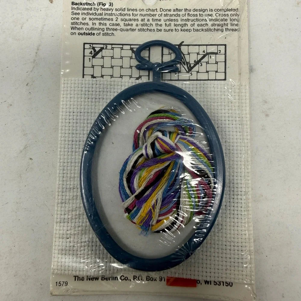 Vintage New Berlin Co Cross Stitch Kit Goose Wreath Ornament 30439 Made in USA